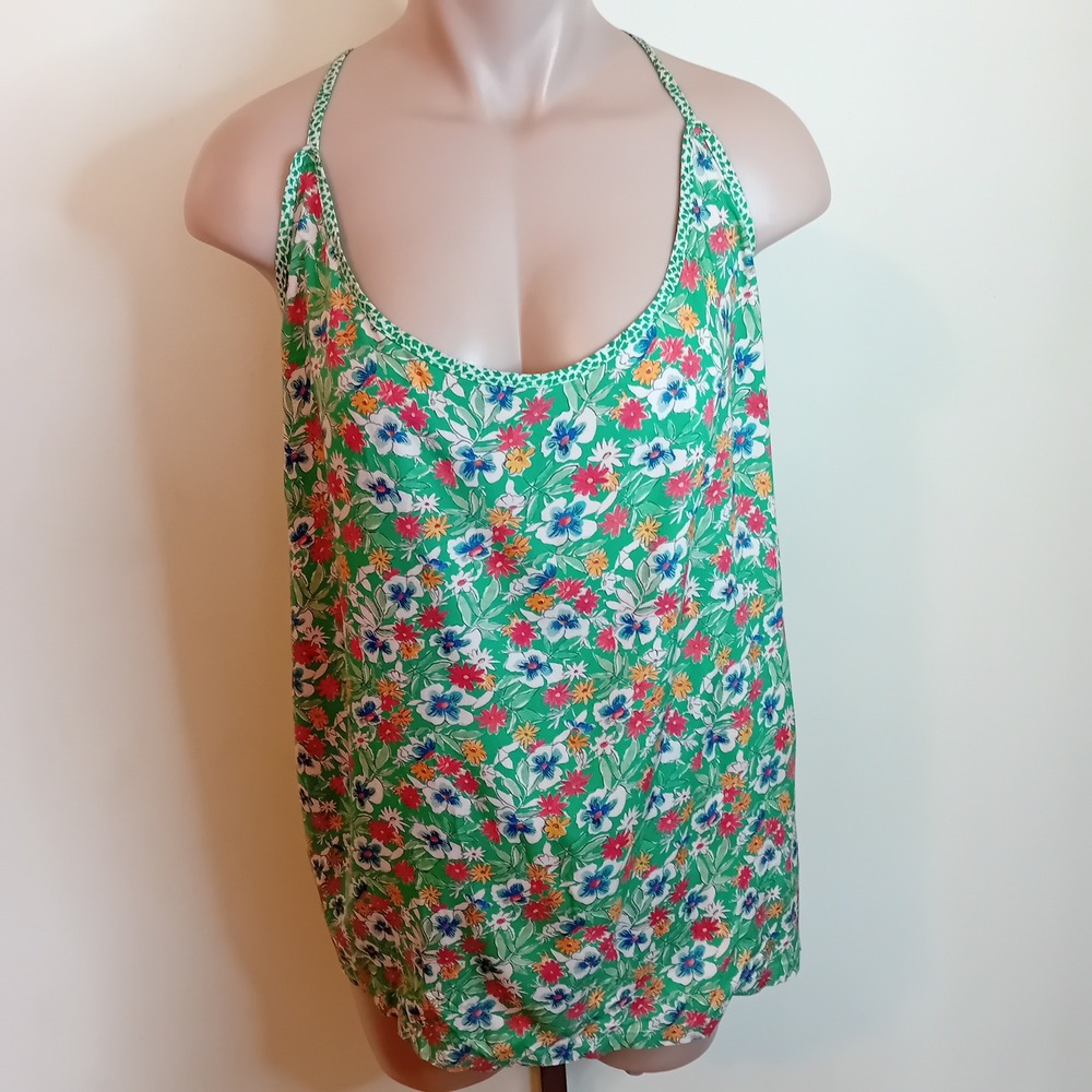 NWOT Plus Size Maison d'Hermine Floral Cottagecore Tank‎ Top Colorful Summer 26W - Picture 2 of 15